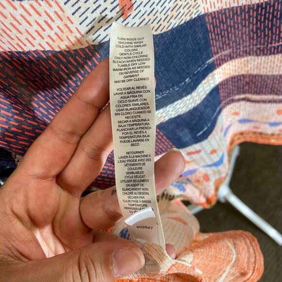 Chicos Whimsy Waves Violet Top Sz 3 XL Sheer Multicolor Artsy Flowy sequins - Picture 8 of 12